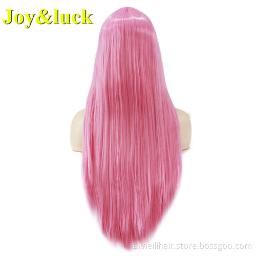 Wholesale Piano Wig Brown Highlight Blonde Front Lace Middle Part Short Bob Cut Natural Straight Lace Front Synthetic Hair Wigs